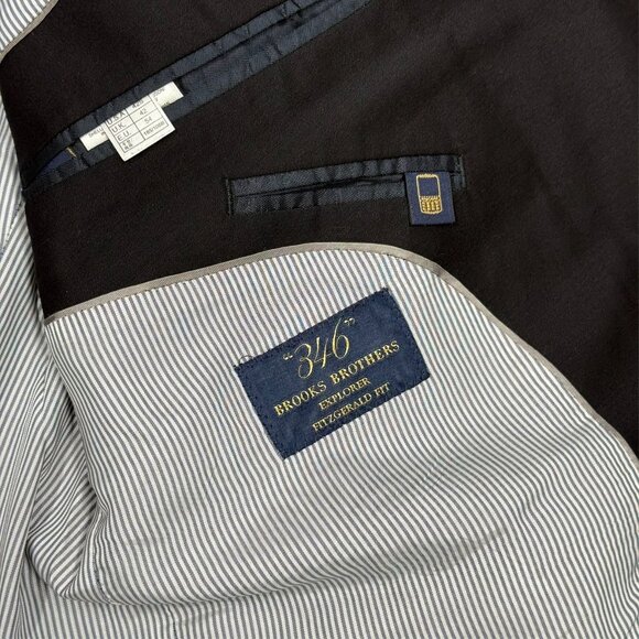 Brooks Brothers 346 Explorer Blazer Stretch Sport Coat Black 42 S - Picture 8 of 11